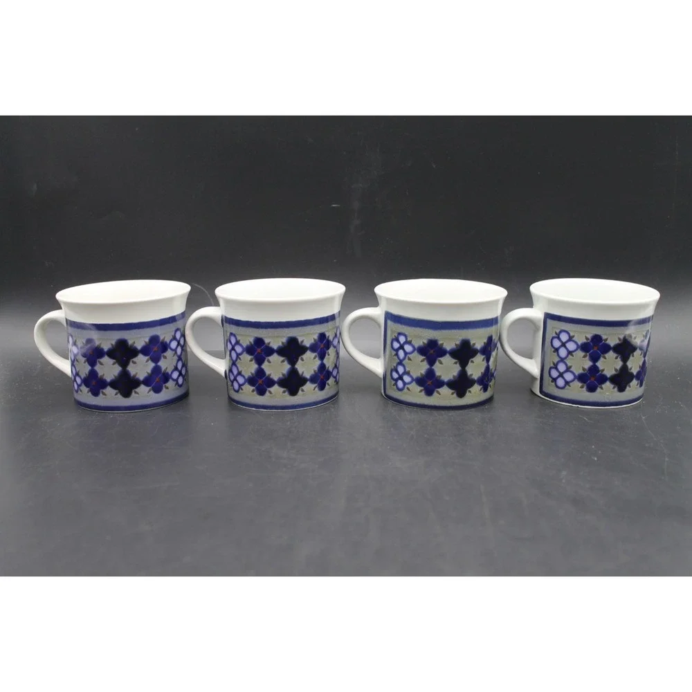 Vintage Royal Doulton Lambeth Tangier LS1005 Set of 4 Cups & Saucers England